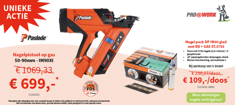 Actie Paslode IM90XI gasnagelpistool