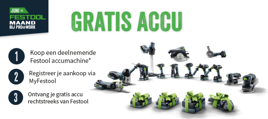 Gratis accu Festool