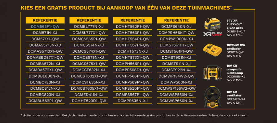 Koop & krijg actie Dewalt