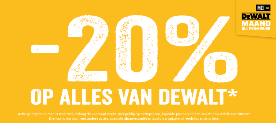 -20% op alles van dewalt